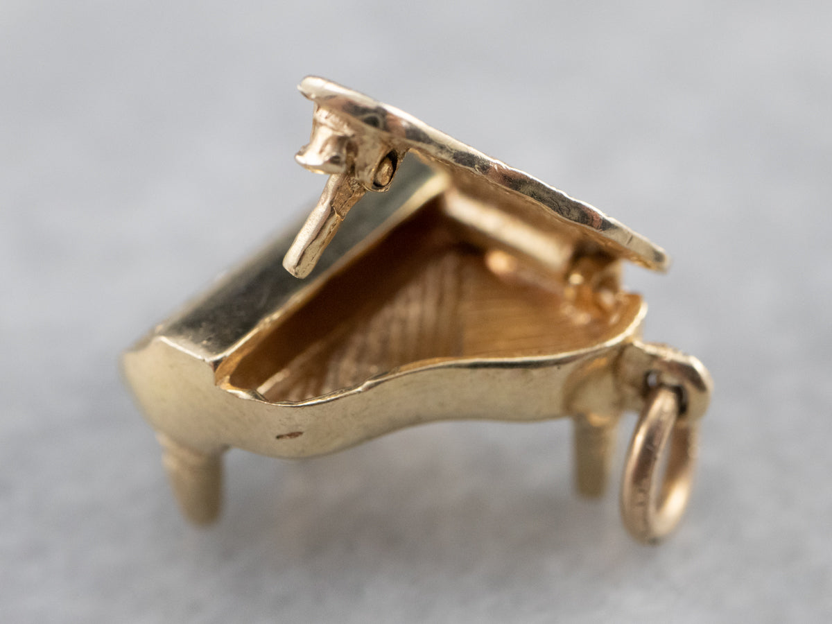 Vintage Gold Grand Piano Charm