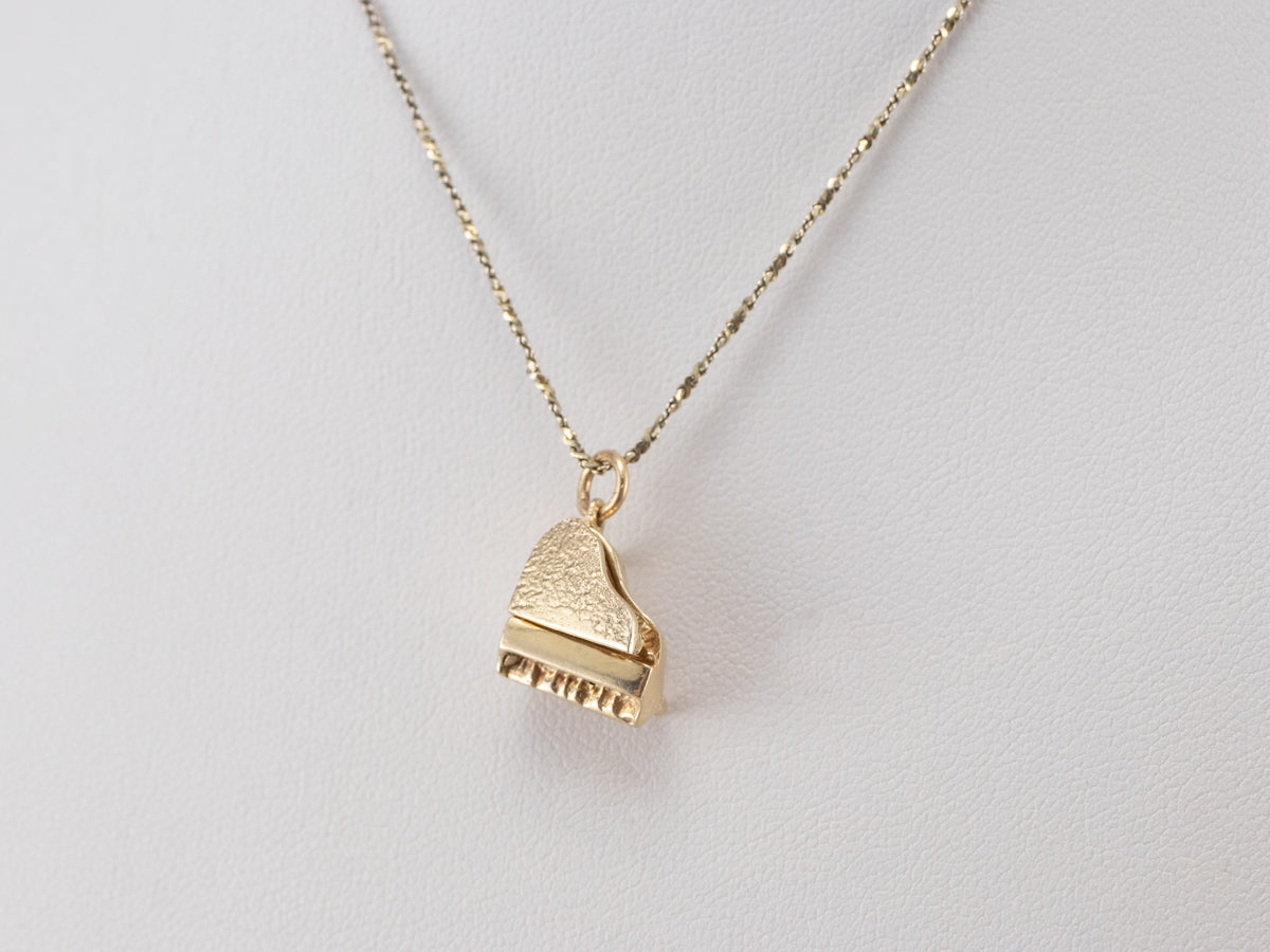 Vintage Gold Grand Piano Charm