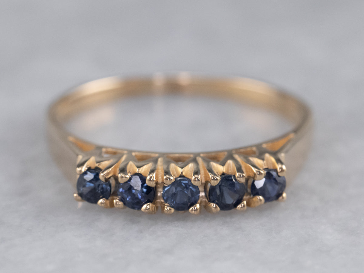 Vintage Sapphire Band in Yellow Gold