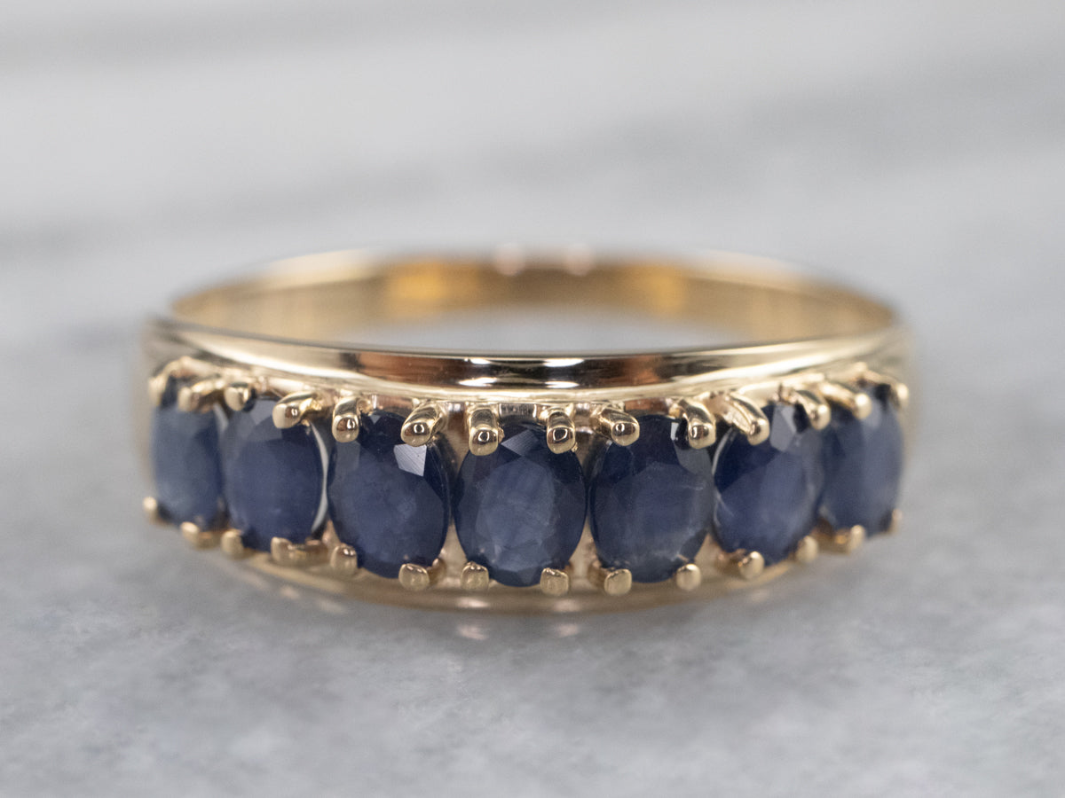 Vintage Gold Sapphire Band