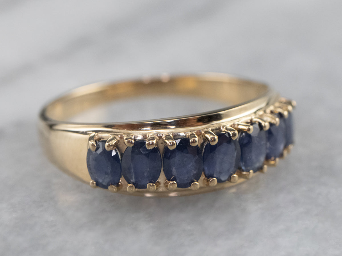 Vintage Gold Sapphire Band