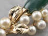 Botanical Jadeite Pearl Gold Brooch