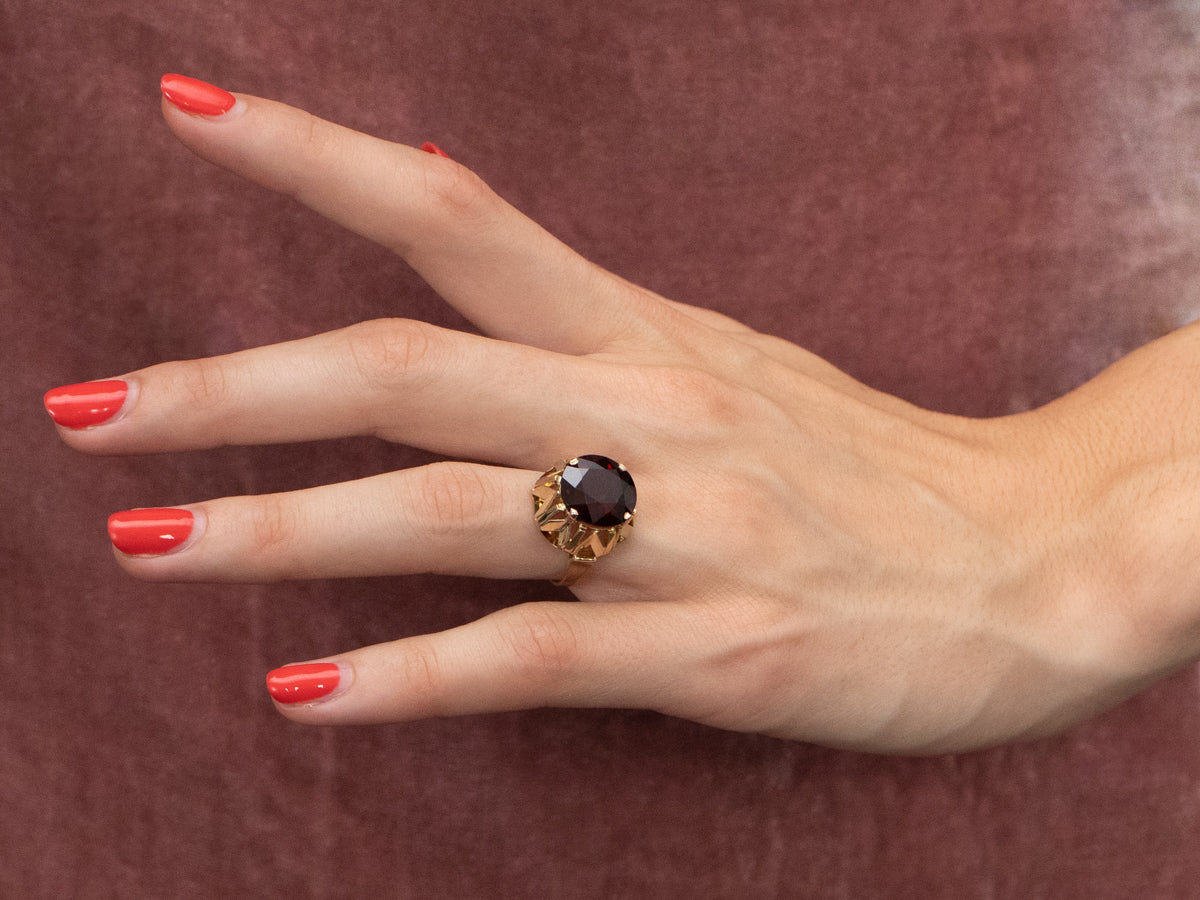 Garnet Gold Statement Ring