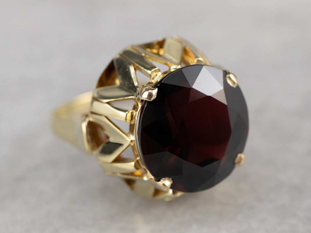 Garnet Gold Statement Ring