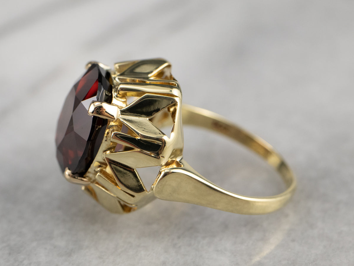 Garnet Gold Statement Ring