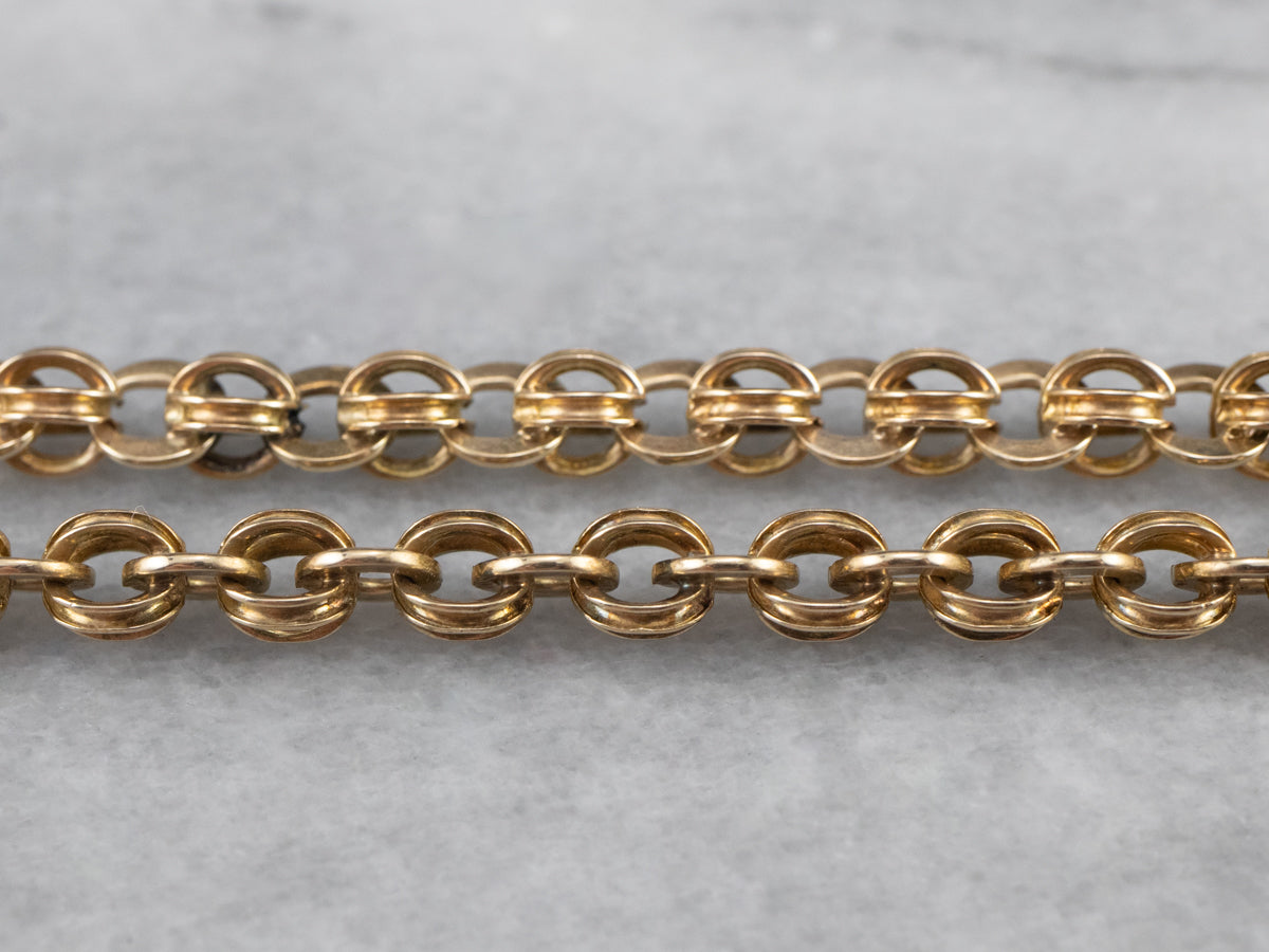 Collar de oro con cadena de eslabones de fantasía antigua