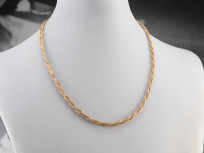 14K Gold Twisted Mesh Chain Necklace