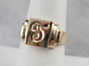 Monogram "T" Gold Signet Ring