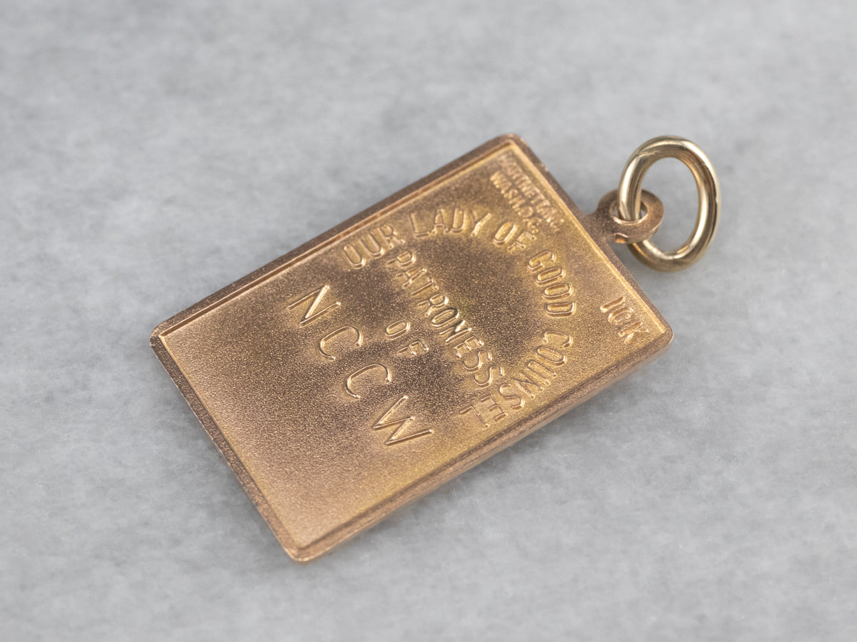 Rose Gold Mary and Baby Jesus Medal Pendant