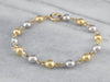 Textured Two Tone Gold Link Bracelet