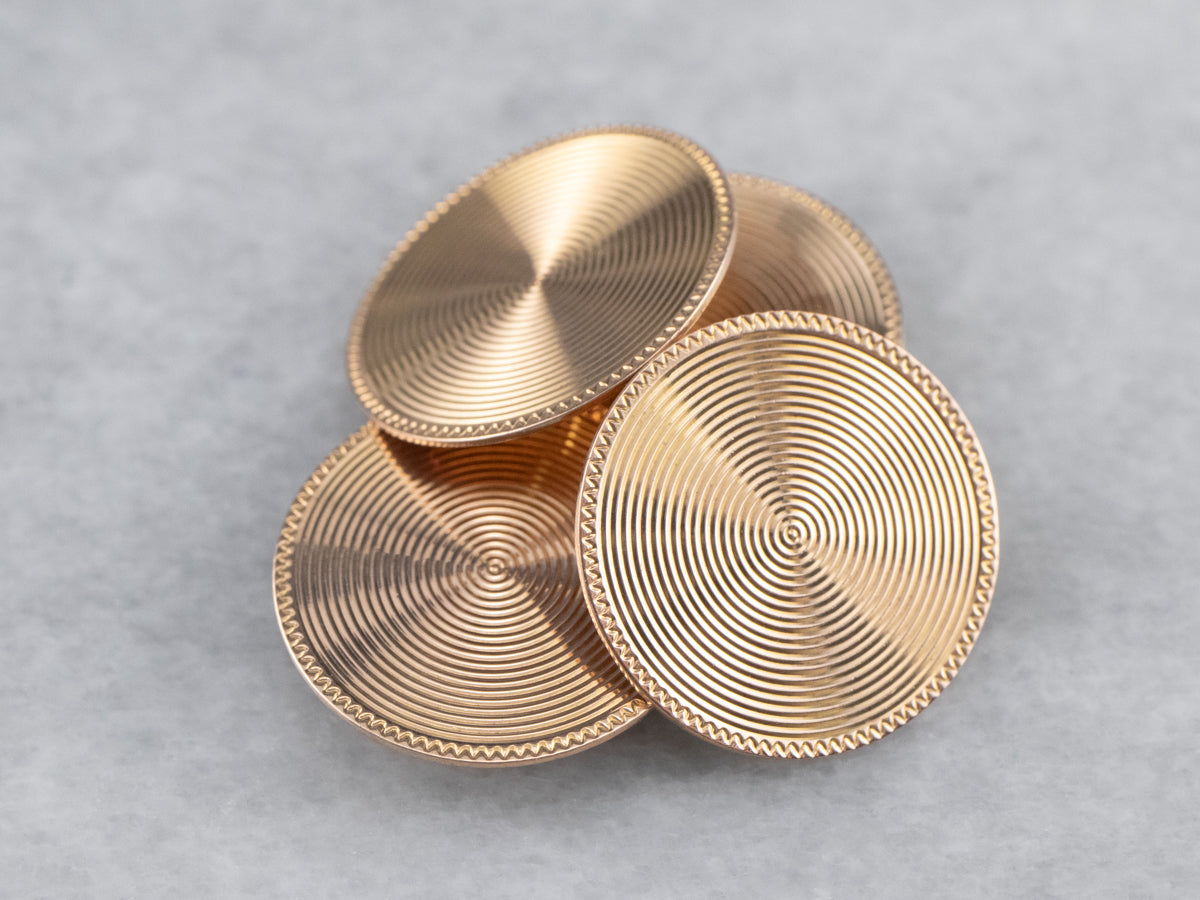 Vintage Rose Gold Round Cufflinks
