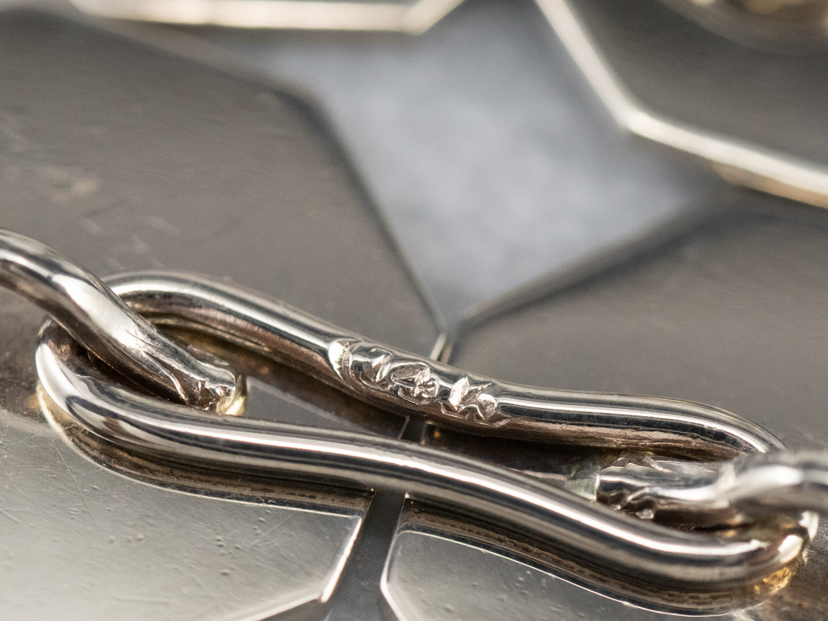 Vintage White Gold Star Octagon Cufflinks