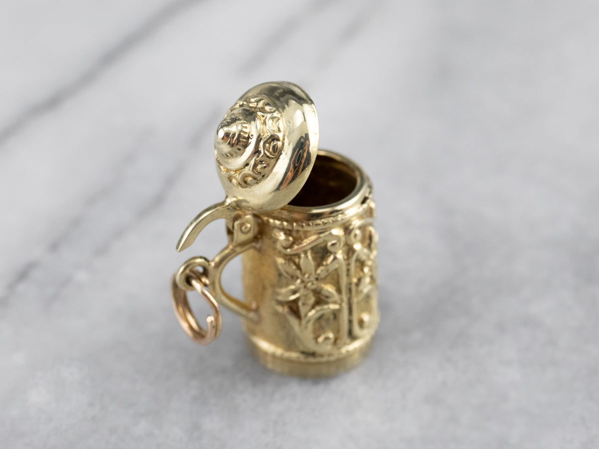 Vintage Beer Stein Gold Charm