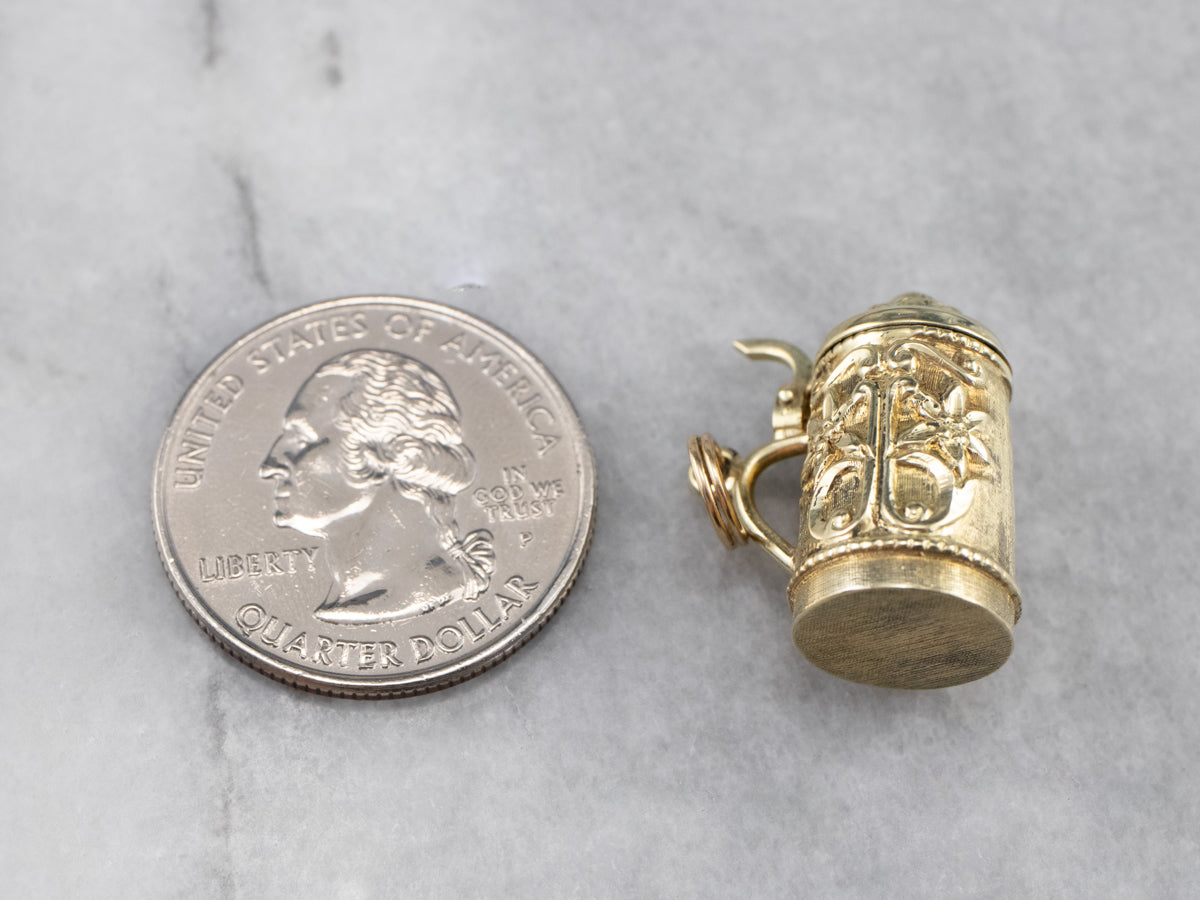 Vintage Beer Stein Gold Charm