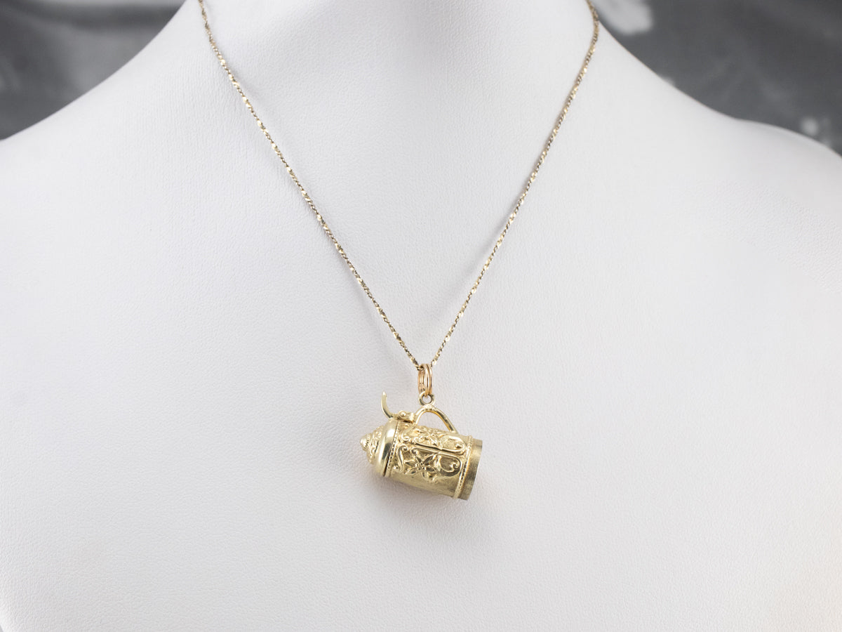 Vintage Beer Stein Gold Charm