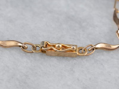 14K Gold Curved Link Bracelet