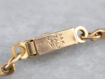 14K Gold Curved Link Bracelet