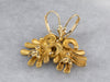 Bee and Flower 18K Gold Drop Earrings