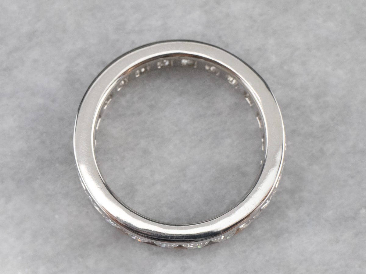 Channel Set Diamond Platinum Eternity Wedding Band