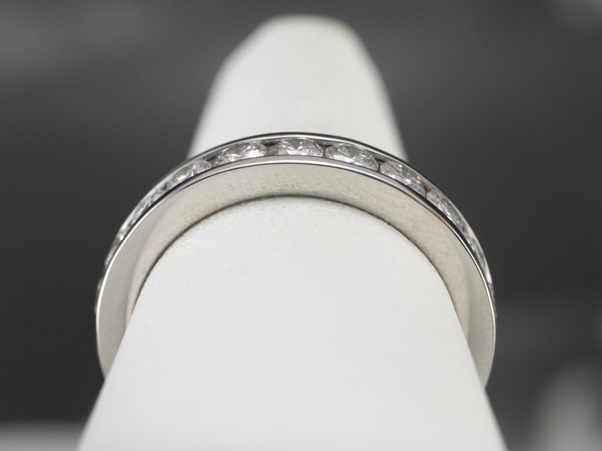 Channel Set Diamond Platinum Eternity Wedding Band