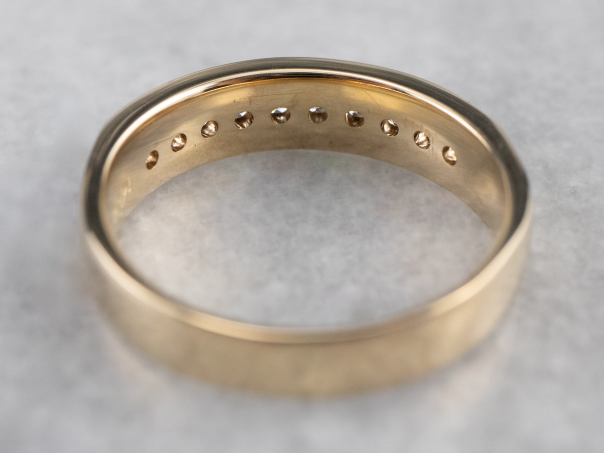 Channel Set Diamond Gold Wedding Band