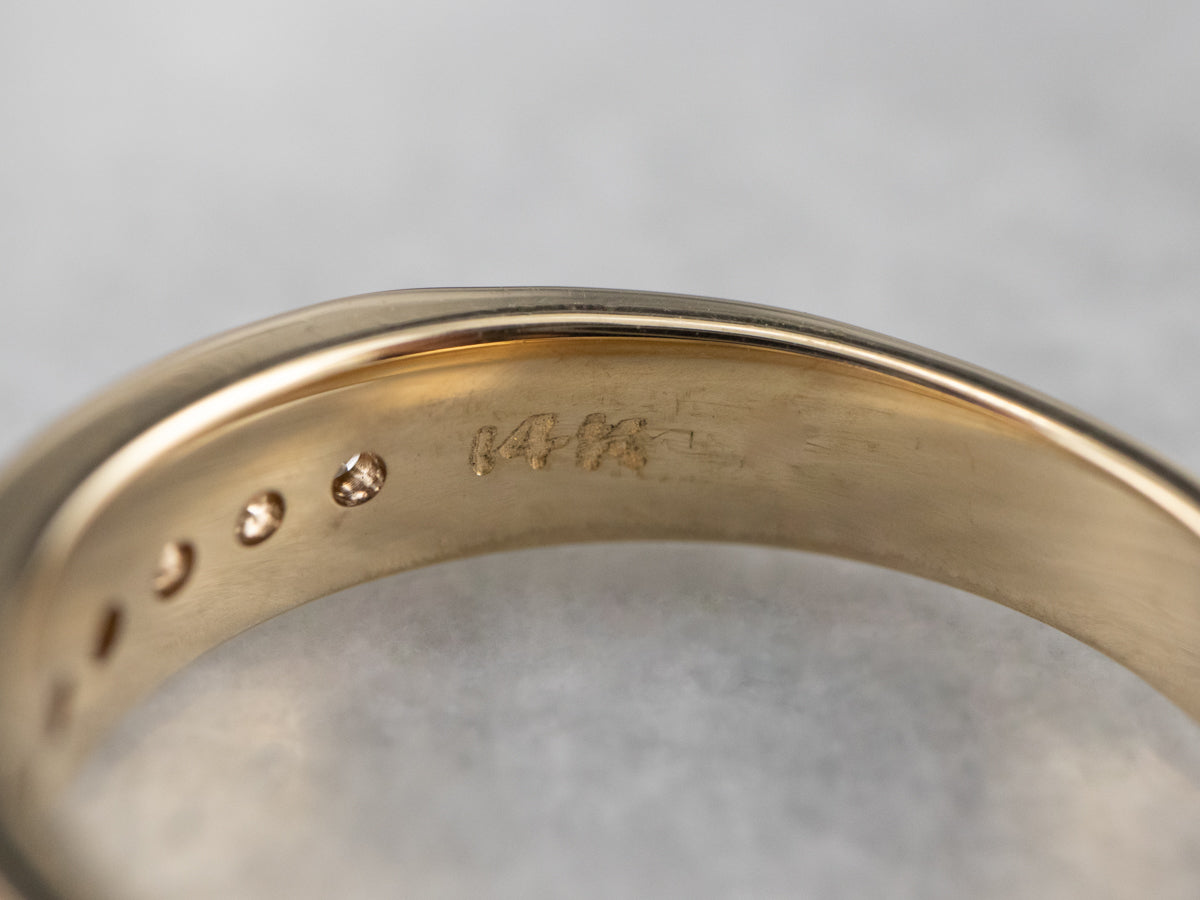 Channel Set Diamond Gold Wedding Band