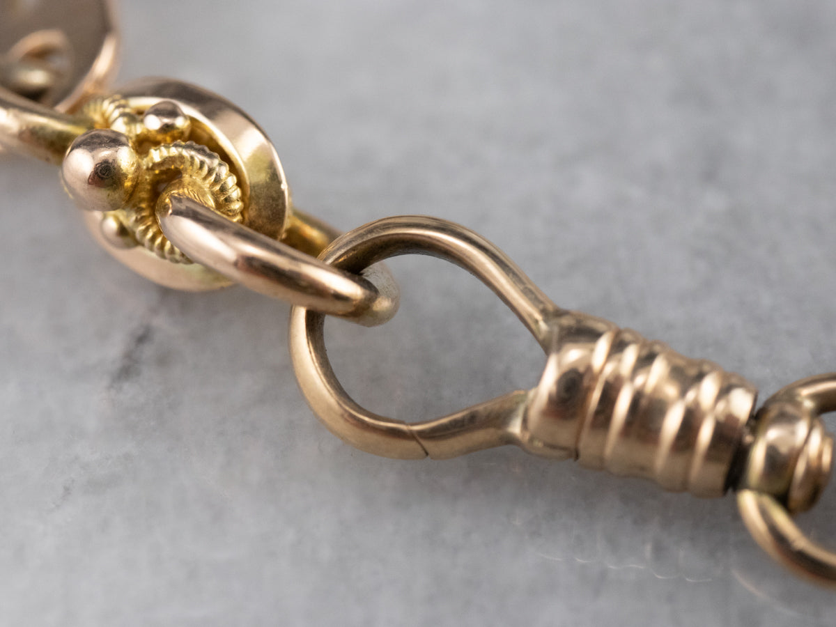 Retro Two Tone Gold Link Bracelet