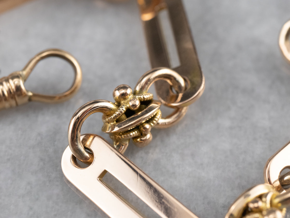 Retro Two Tone Gold Link Bracelet