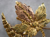 Diamond Gold Nugget Crescent Moon Leaf Brooch