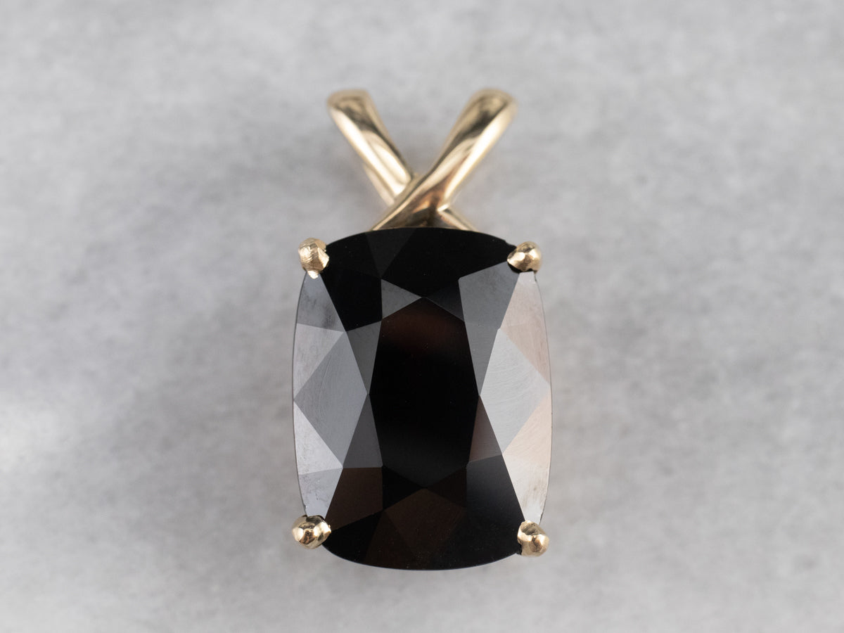 Large Garnet Gold Statement Pendant