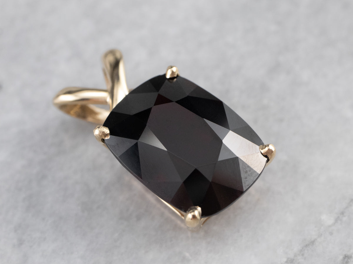 Large Garnet Gold Statement Pendant