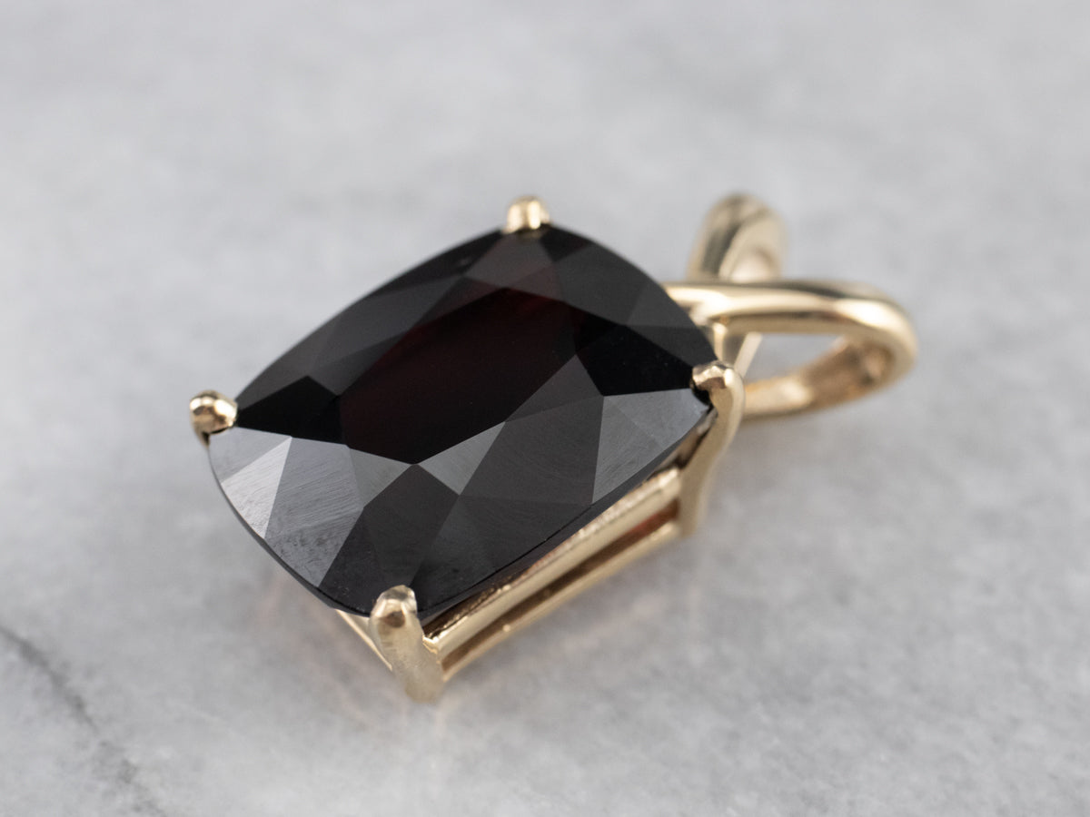 Large Garnet Gold Statement Pendant