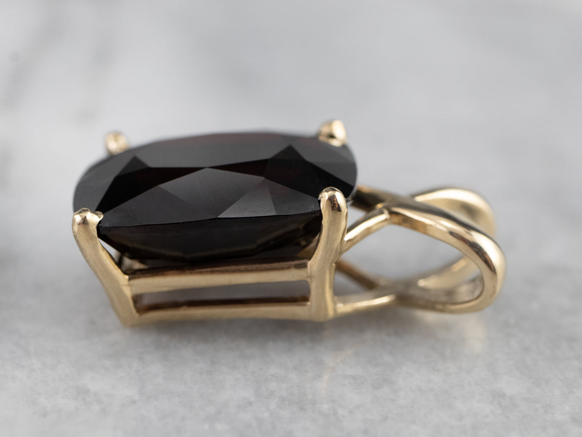 Large Garnet Gold Statement Pendant