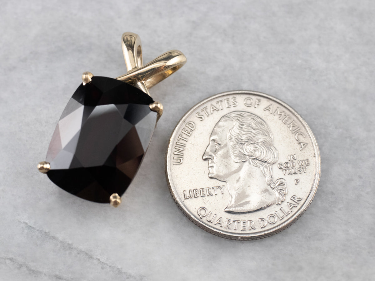 Large Garnet Gold Statement Pendant