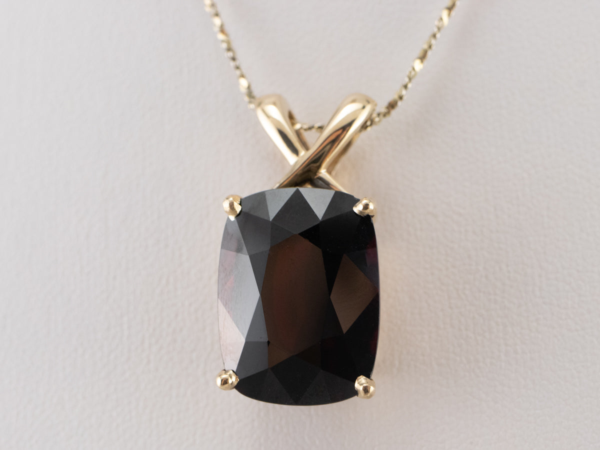 Large Garnet Gold Statement Pendant