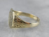 Antique Green Gold Octagonal Signet Ring