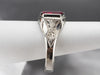 East to West Art Deco Synthetic Ruby White Gold Ring