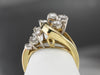 Asymmetrical Diamond Gold Cocktail Ring