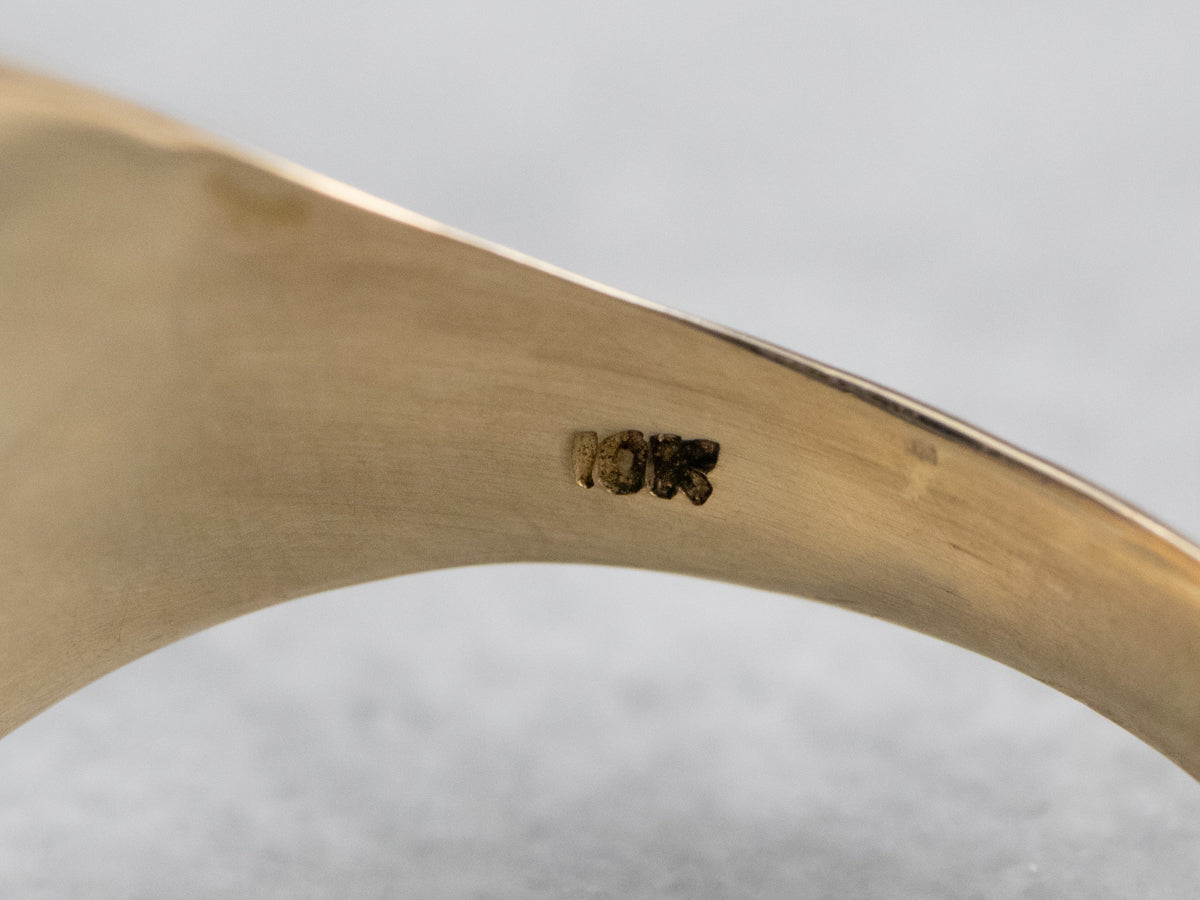 Anillo de sello de oro Art Déco "HTE"