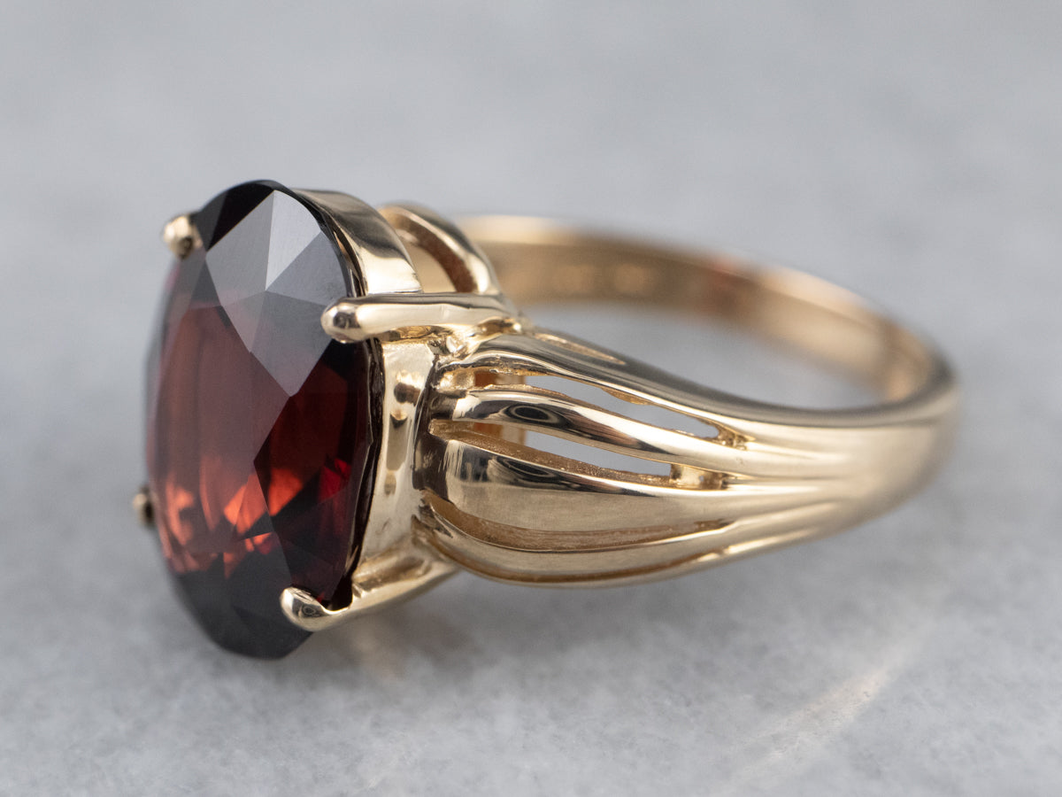 Pyrope Garnet Gold Statement Ring