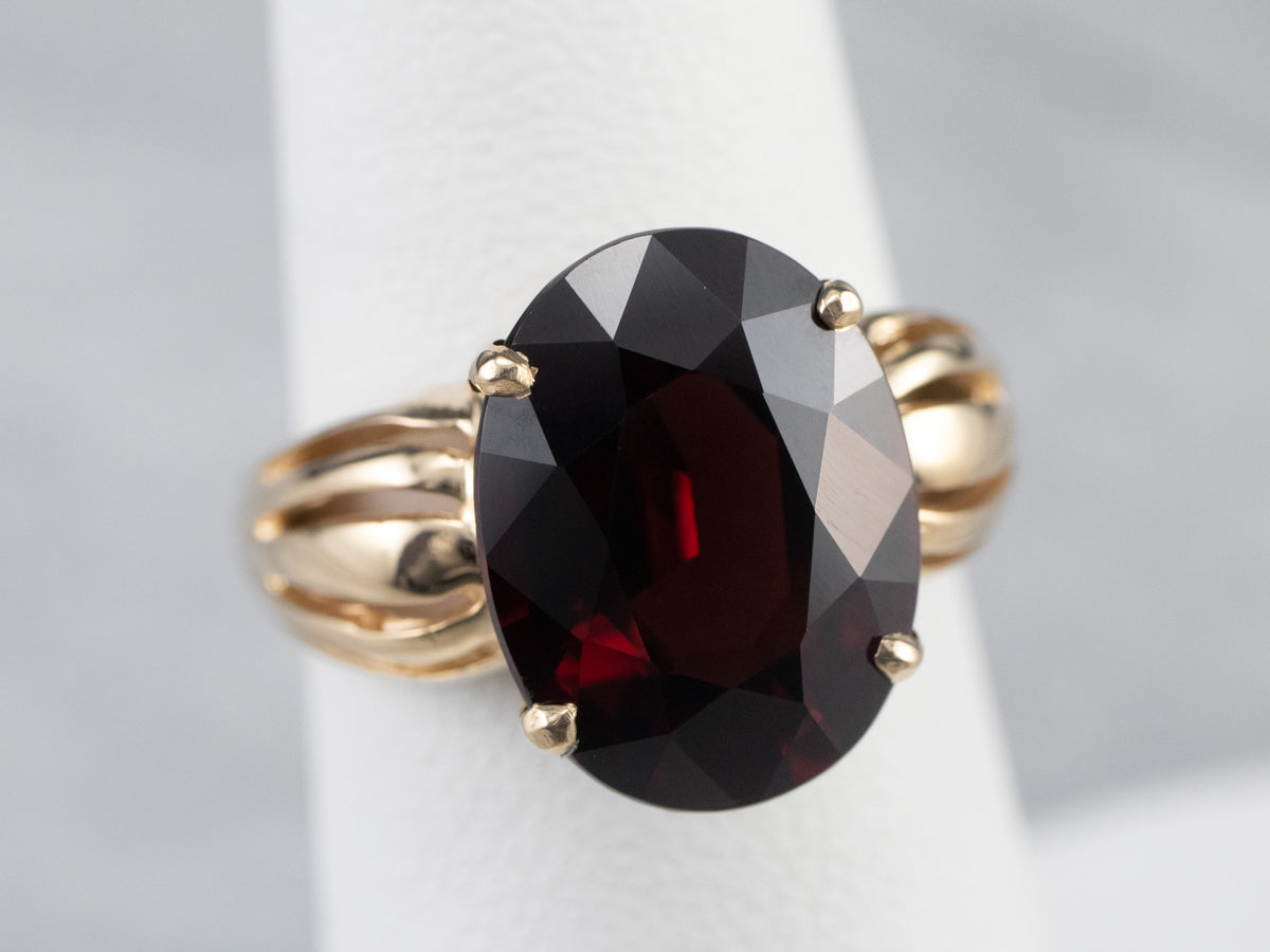 Pyrope Garnet Gold Statement Ring