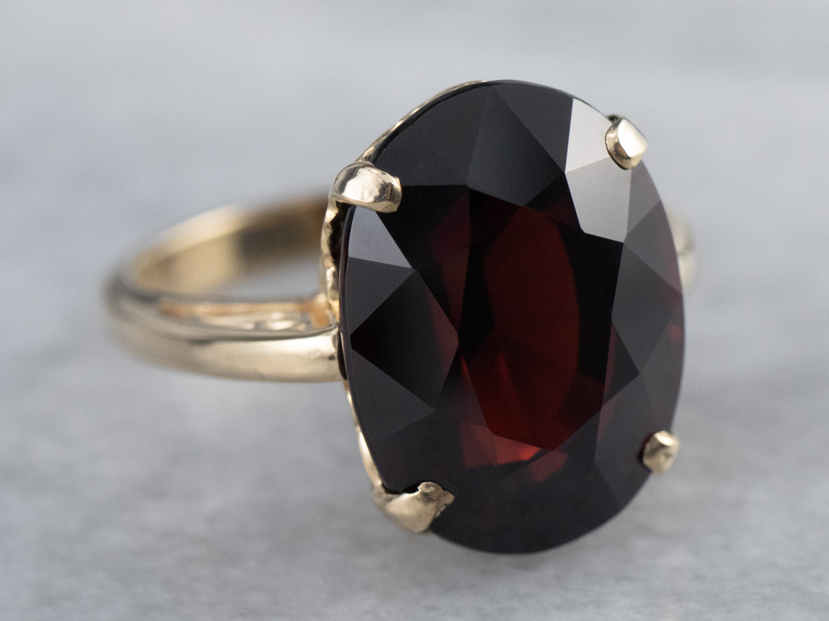 Pyrope Garnet Gold Statement Ring