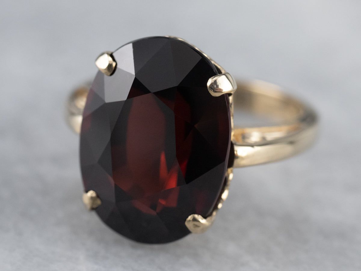 Pyrope Garnet Gold Statement Ring