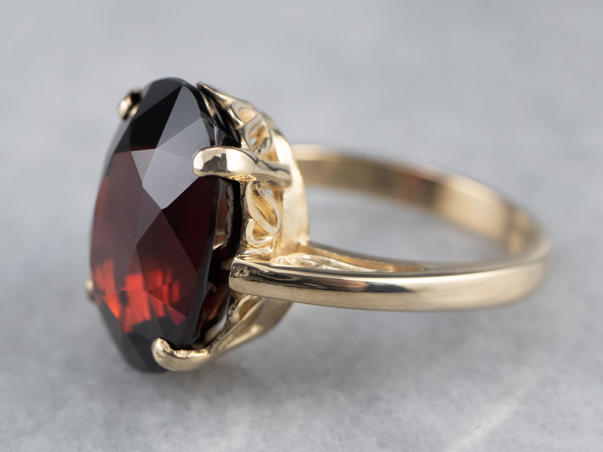 Pyrope Garnet Gold Statement Ring