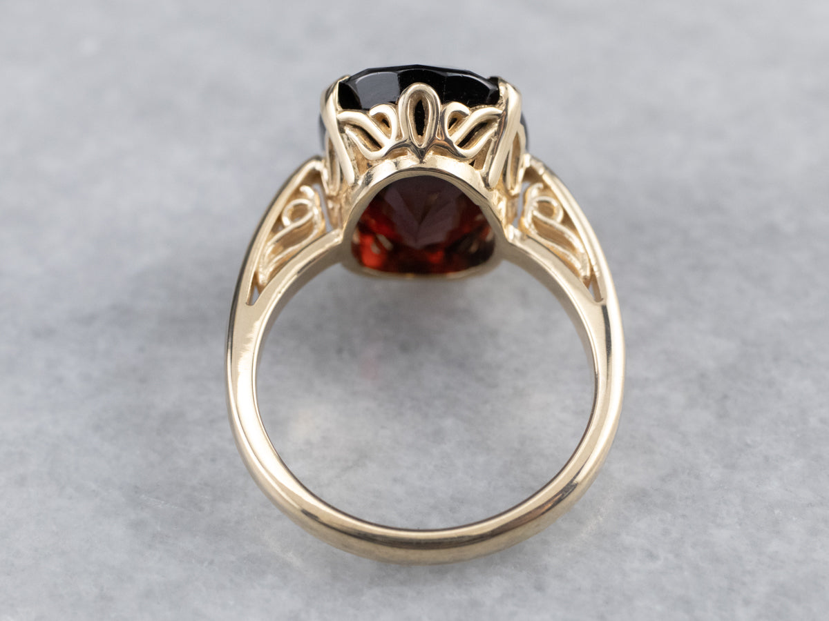 Pyrope Garnet Gold Statement Ring
