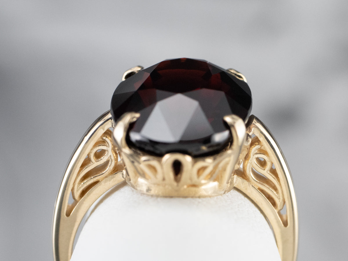 Pyrope Garnet Gold Statement Ring