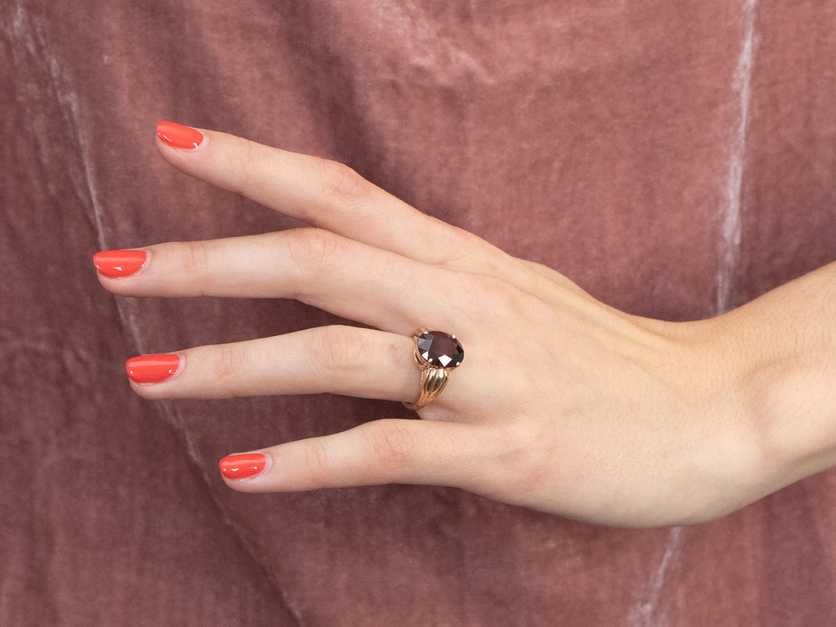 Pyrope Garnet Gold Statement Ring