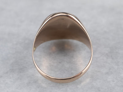 Antique Plain Rose Gold Signet Ring
