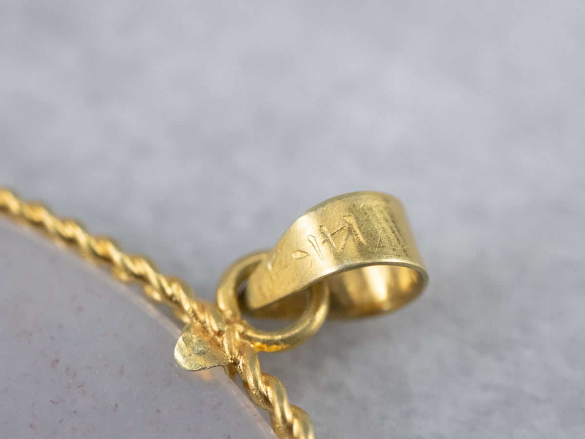 Dendritic Agate East to West Gold Pendant