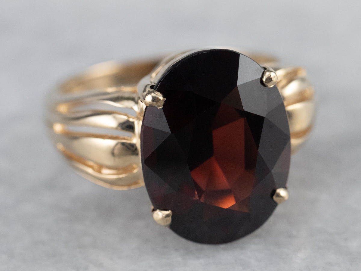 Pyrope Garnet Gold Statement Ring